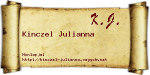 Kinczel Julianna névjegykártya